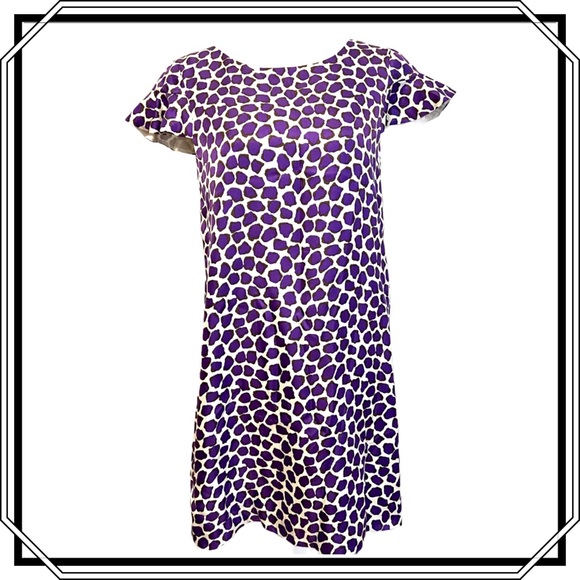 KATE SPADE silk dress shift leopard print Size 6 purple white - Picture 1 of 15